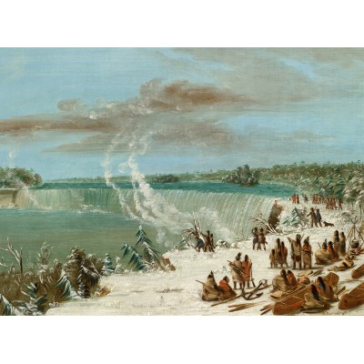 Puzzle Grafika-F-30630 George Catlin: Portage Around the Falls of Niagara at Table Rock, 1847-1848