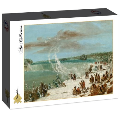 Puzzle Grafika-F-30630 George Catlin: Portage Around the Falls of Niagara at Table Rock, 1847-1848