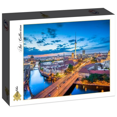 Puzzle Grafika-F-30705 Deutschland Edition - Skyline von Berlin in der Dämmerung