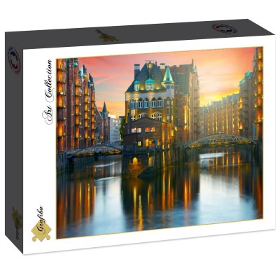 Puzzle Grafika-F-30707 Deutschland Edition - Hamburg, Alte Speicherstadt