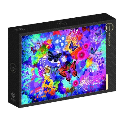 Puzzle Grafika-F-32238 Colorful Flowers and Butterflies