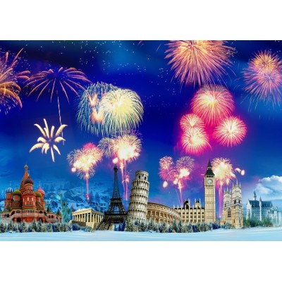 Puzzle Grafika-F-32264 Nouvel An autour du Monde