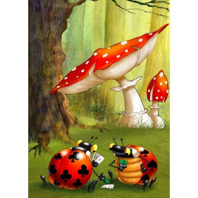 Puzzle Grafika-F-32645 François Ruyer - Poker des Coccinelles