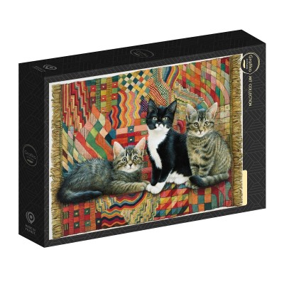 Puzzle Grafika-F-32702 Christie, Posky and Zelly on a Deco rug