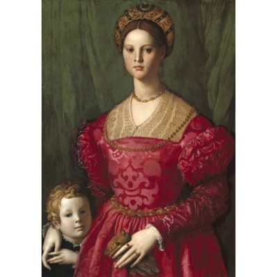 Puzzle Grafika-F-32809 Agnolo Bronzino: A Young Woman and Her Little Boy, 1540