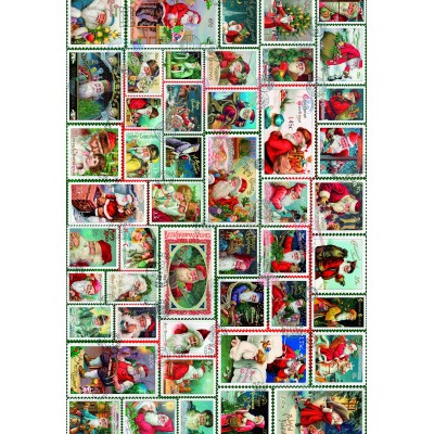 Puzzle Grafika-F-33383 Santa Stamps