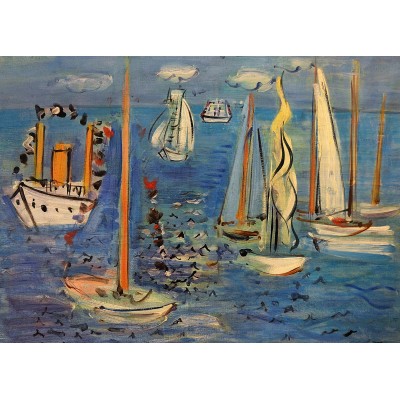 Puzzle Grafika-F-33409 Raoul Dufy - Geschmückte Boote, 1946