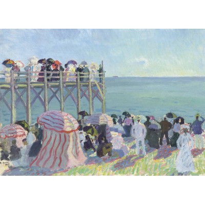 Puzzle Grafika-F-33410 Raoul Dufy - Estacade Beach in Trouville, 1905