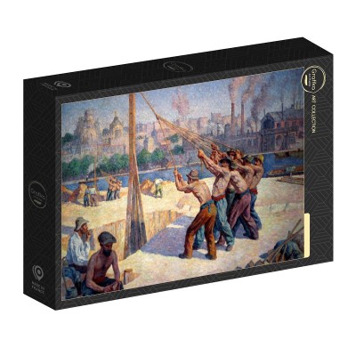 Puzzle Grafika-F-33411 Maximilien Luce - Les Batteurs de Pieux, 1903