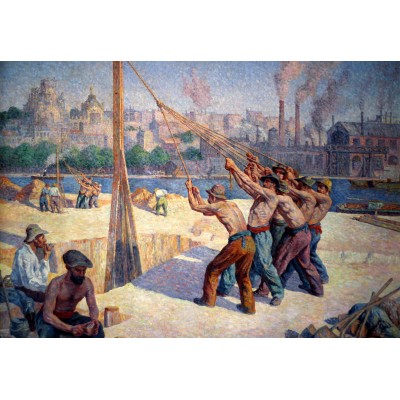 Puzzle Grafika-F-33411 Maximilien Luce - Les Batteurs de Pieux, 1903