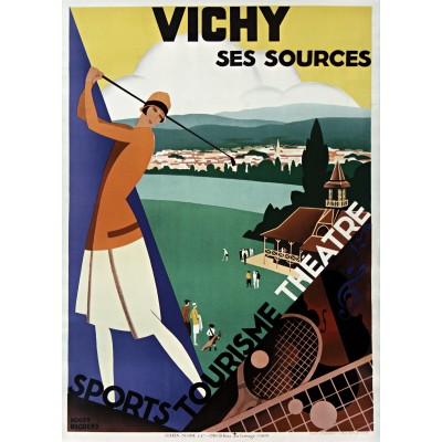 Puzzle Grafika-F-33427 Roger Broders - Vichy, ses sources, 1928