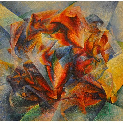 Puzzle Grafika-F-33445 Umberto Boccioni: Dinamismo di un ciclista è un dipinto, 1913