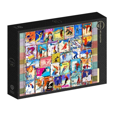Puzzle Grafika-F-33639 Ski Stamp Posters