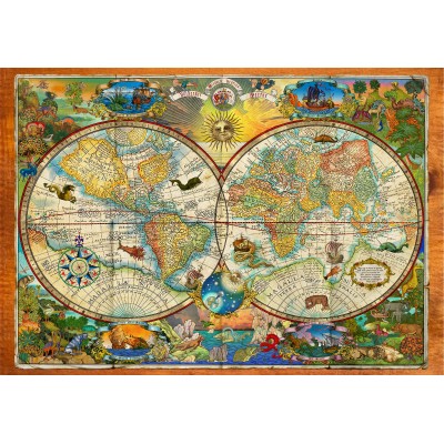 Puzzle Grafika-F-33687 Kreaturen der Erde Karte