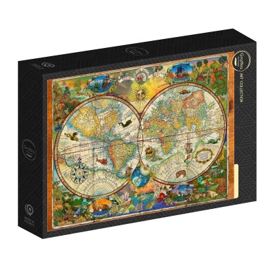 Puzzle Grafika-F-33687 Kreaturen der Erde Karte