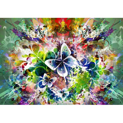 Puzzle Grafika-T-00086 Fleurs et Papillons de Printemps