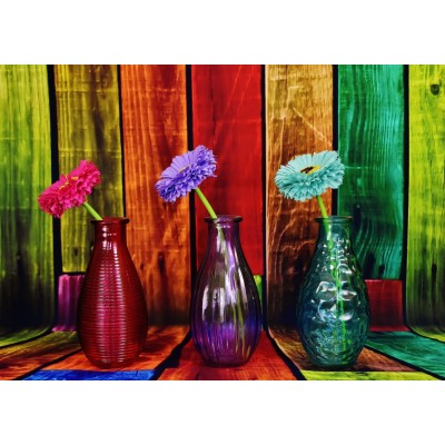 Puzzle Grafika-T-00861 Vases Fleuris et Colorés