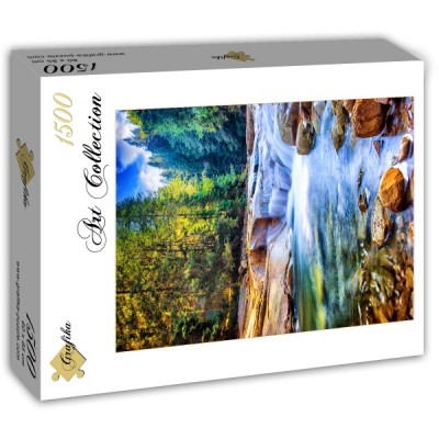 Puzzle Grafika-T-00876 Belle Cascade dans la Forêt