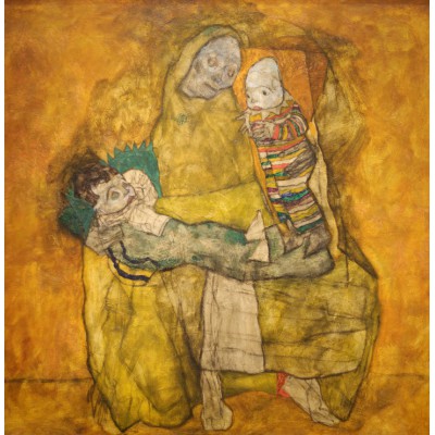 Puzzle Grafika-T-02227 Egon Schiele: Mutter mit zwei kindern II, 1915