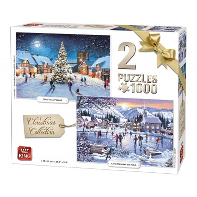 King-Puzzle-05217 2 Puzzles - Weihnachten Winterkollektion