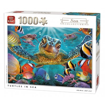 Puzzle King-Puzzle-05617 Schildkröten im Meer