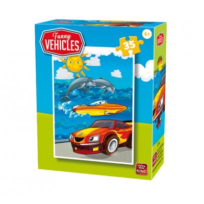 Puzzle King-Puzzle-05775-E Funny Vehicles