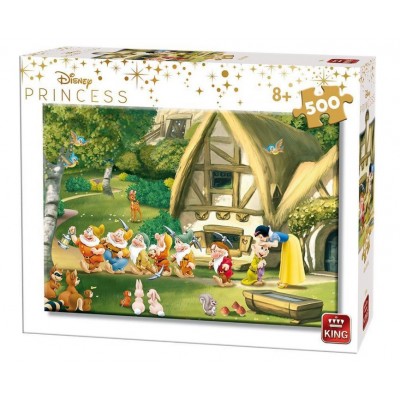 Puzzle King-Puzzle-55916 Disney Princess - Schneewittchen und die sieben Zwerge