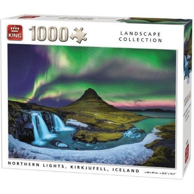 Puzzle King-Puzzle-55938 Northern Lights, Kirkjufell, Iceland