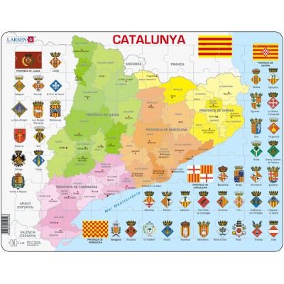 Larsen-A29-CT Puzzle Cadre - Carte de la Catalogne (en Catalan)