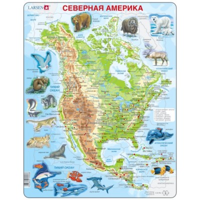 Larsen-A32-RU Frame Puzzle - North America (in Russian)