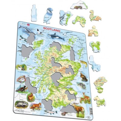 Larsen-A41-GB Rahmenpuzzle - Scotland Topographic Map (English)