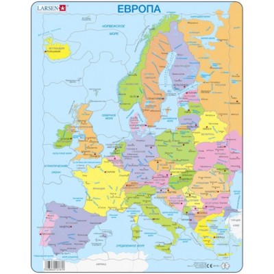 Larsen-A8-RU Puzzle Cadre - Carte de l'Europe en Russe