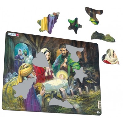 Larsen-C4 Frame Puzzle - Jesus in the Manger