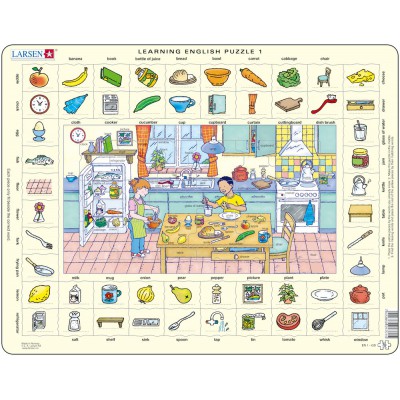 Larsen-EN1-GB Rahmenpuzzle - Learning English 1: In der Küche