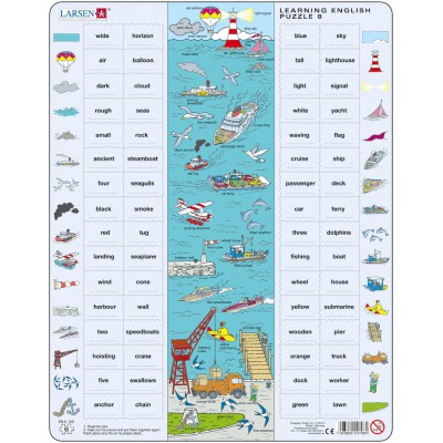 Larsen-EN8 Puzzle Cadre - Apprendre l'Anglais 8 : Le Port en Mots et en Verbes (en Anglais)