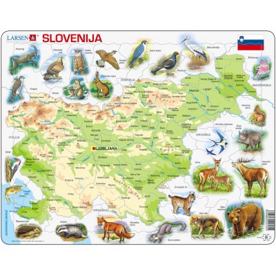 Larsen-K25-SI Frame Puzzle - Physical Map of Slovenia