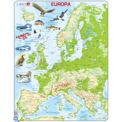 Larsen-K70-DE Puzzle Cadre - Carte de l'Europe (en Allemand)