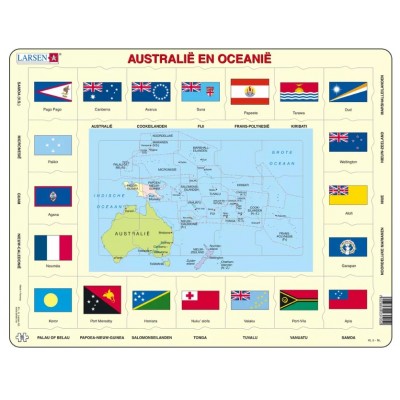 Larsen-KL5-NL Rahmenpuzzle - Australien und Ozeanien (auf Niederländisch)