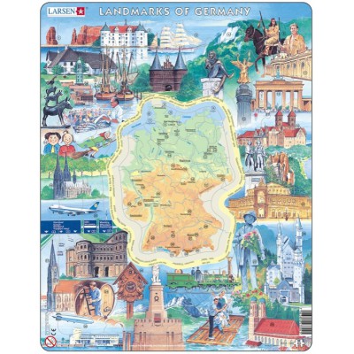 Larsen-KS2-GB Frame Jigsaw Puzzle - Landmarks of Germany