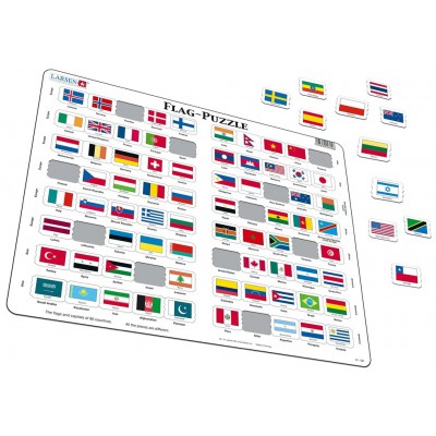 Larsen-L2-GB Rahmenpuzzle - Flaggen der Welt (auf Englisch)