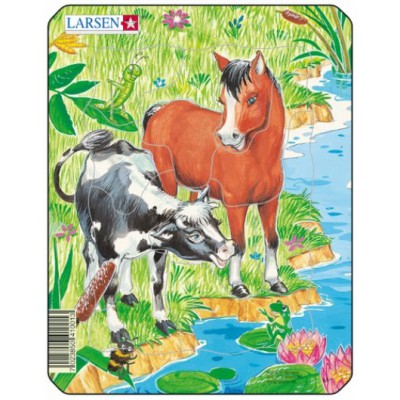 Larsen-M1-2 Puzzle Cadre - La vache et le Poulain