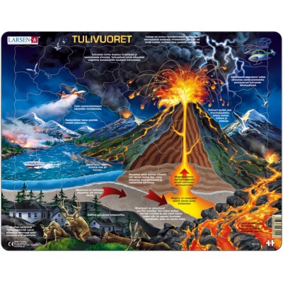 Larsen-NB2-FI Frame Jigsaw Puzzle - Volcano (in Finnish)