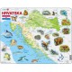 Puzzle Cadre - Carte de la Croatie et de ses Animaux (en Croate)