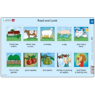 Larsen-RA6-GB Puzzle Cadre - 2 Puzzles Cadres - Apprendre l'Anglais : Read and Look 11-12 (en Anglais)