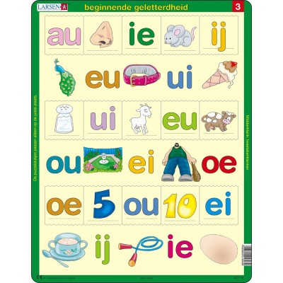 Larsen-SC3-NL Frame Jigsaw Puzzle - Beginnende geletterdheid 3 (in Dutch)