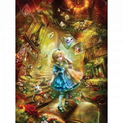 Puzzle Master-Pieces-31443 XXL Teile - Book Box - Down the Rabbit Hole