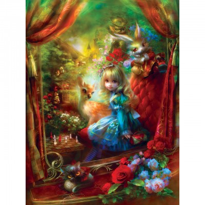 Puzzle Master-Pieces-31648 XXL Teile - Book Box - Alice at the Chessboard