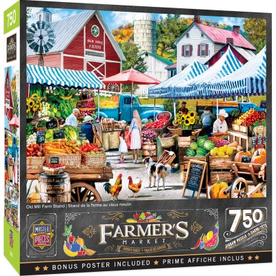 Puzzle Master-Pieces-32169 Old Mill Farm Stand