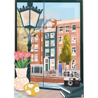 Puzzle Pieces-Peace-F-00084 Amsterdam vue d'un Café