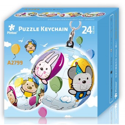 Pintoo-A2799 Schlüsselanhänger 3D Puzzle - Balloons